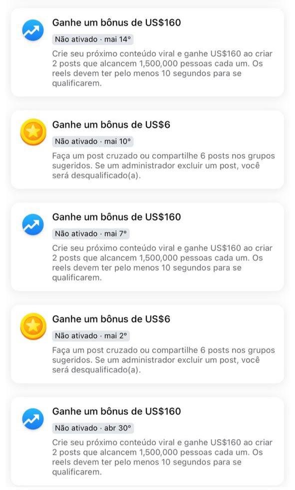 Tela ilustrativa de bônus de US$ 25 por conteúdo viral